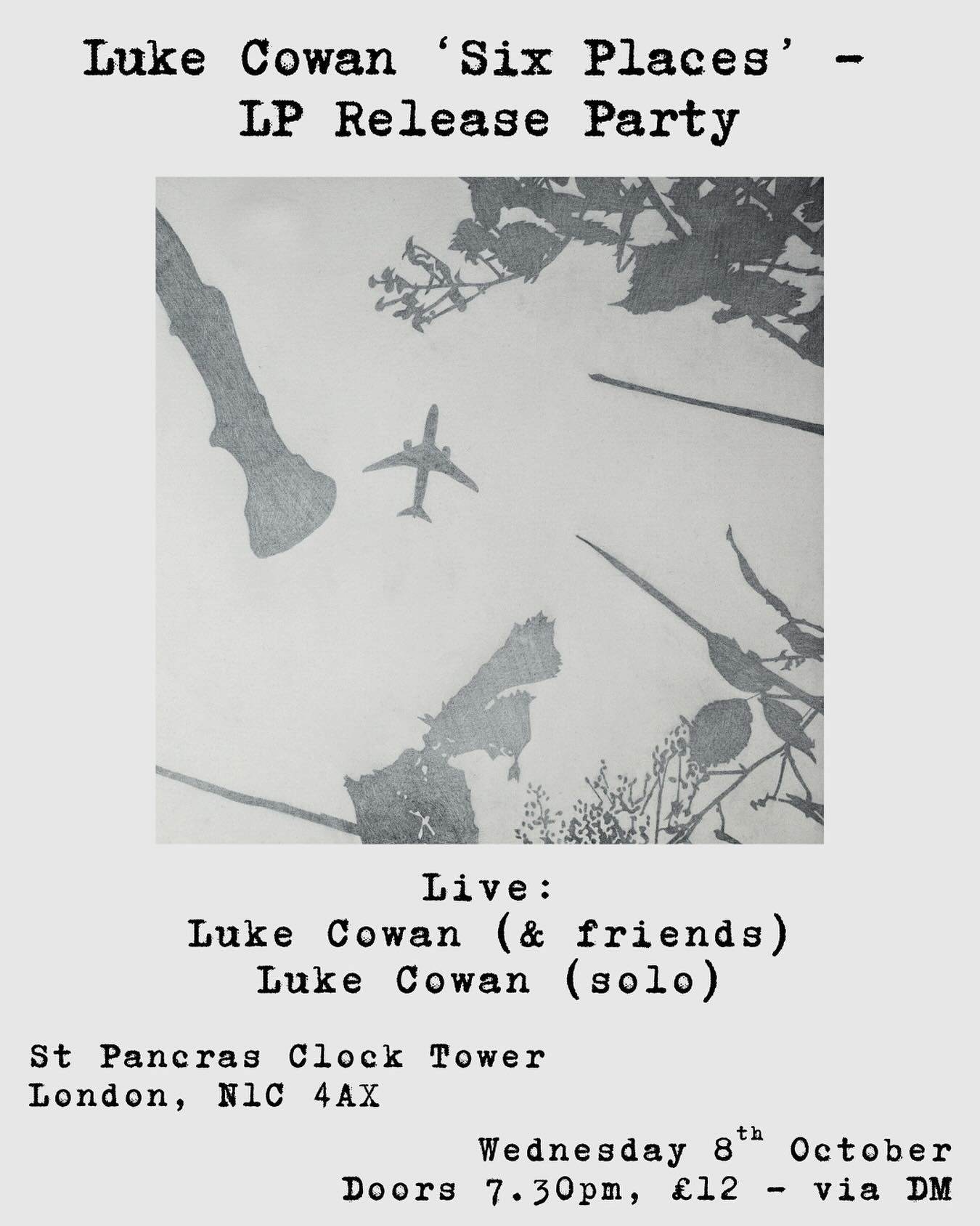 October 2025 - Luke Cowan Six Places album launch - St Pancras Clock Tower, London